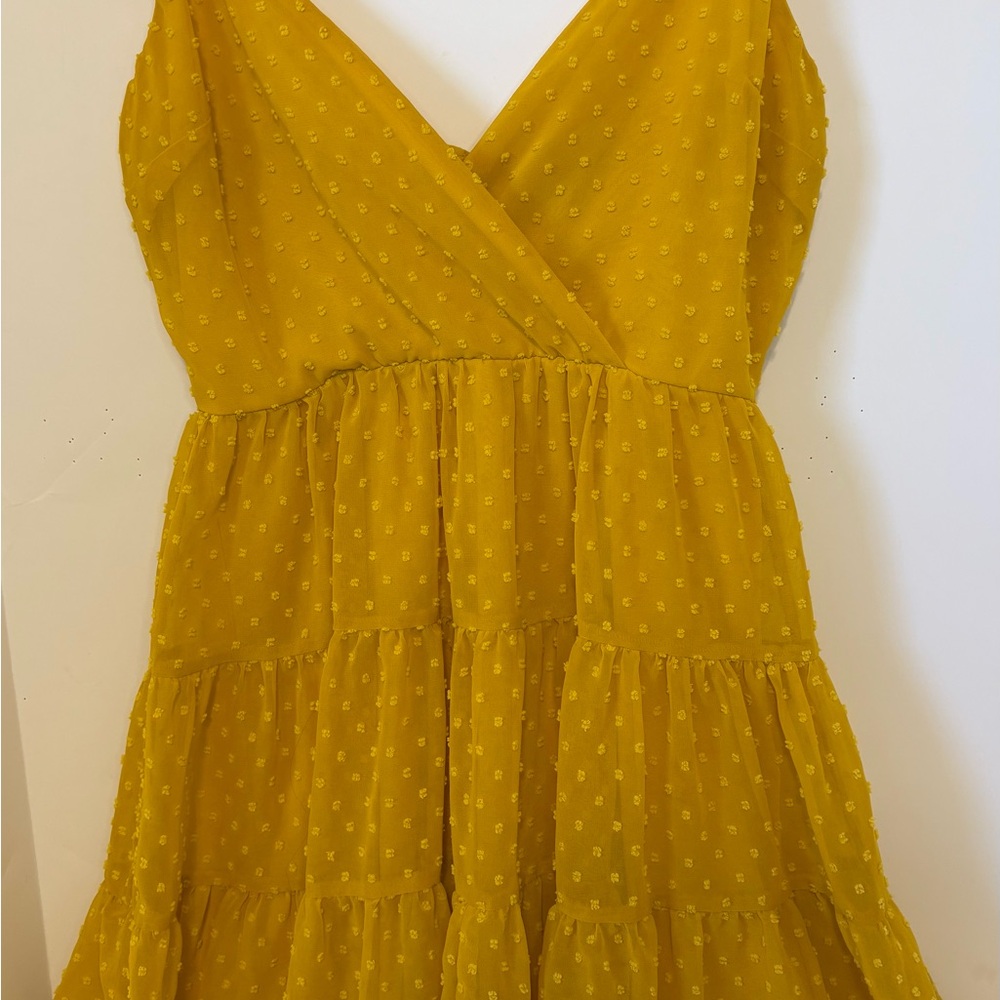 Yellow Sleeveless Tiered Dress